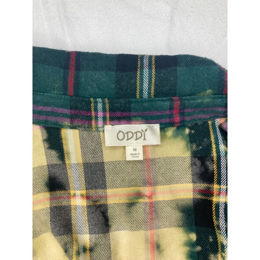 Oddi Button Front Top Bleached Collared Women Med… - image 2